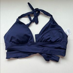 Kona Sol Halter Bikini Top Navy Blue Small